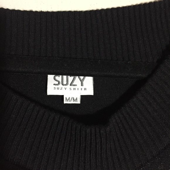 Black and Grey Argyle Scoop Neck Sweater - Picture 4 of 5